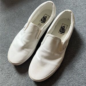 Vans Men's White Slip-On Shoes - Size 12